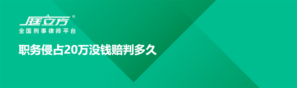 职务侵占20万没钱赔判多久