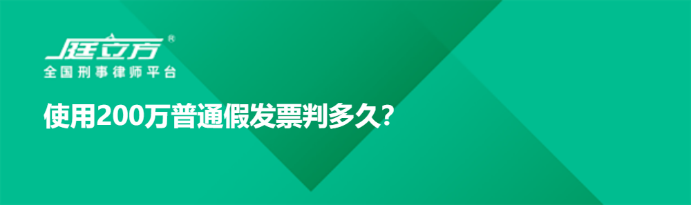 使用200万普通假发票判多久？