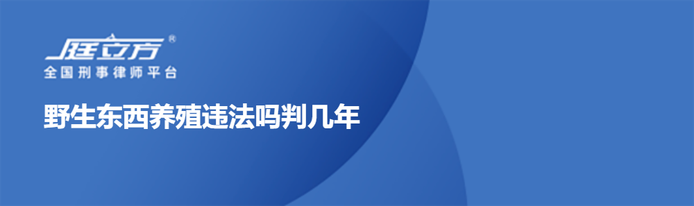 野生东西养殖违法吗判几年