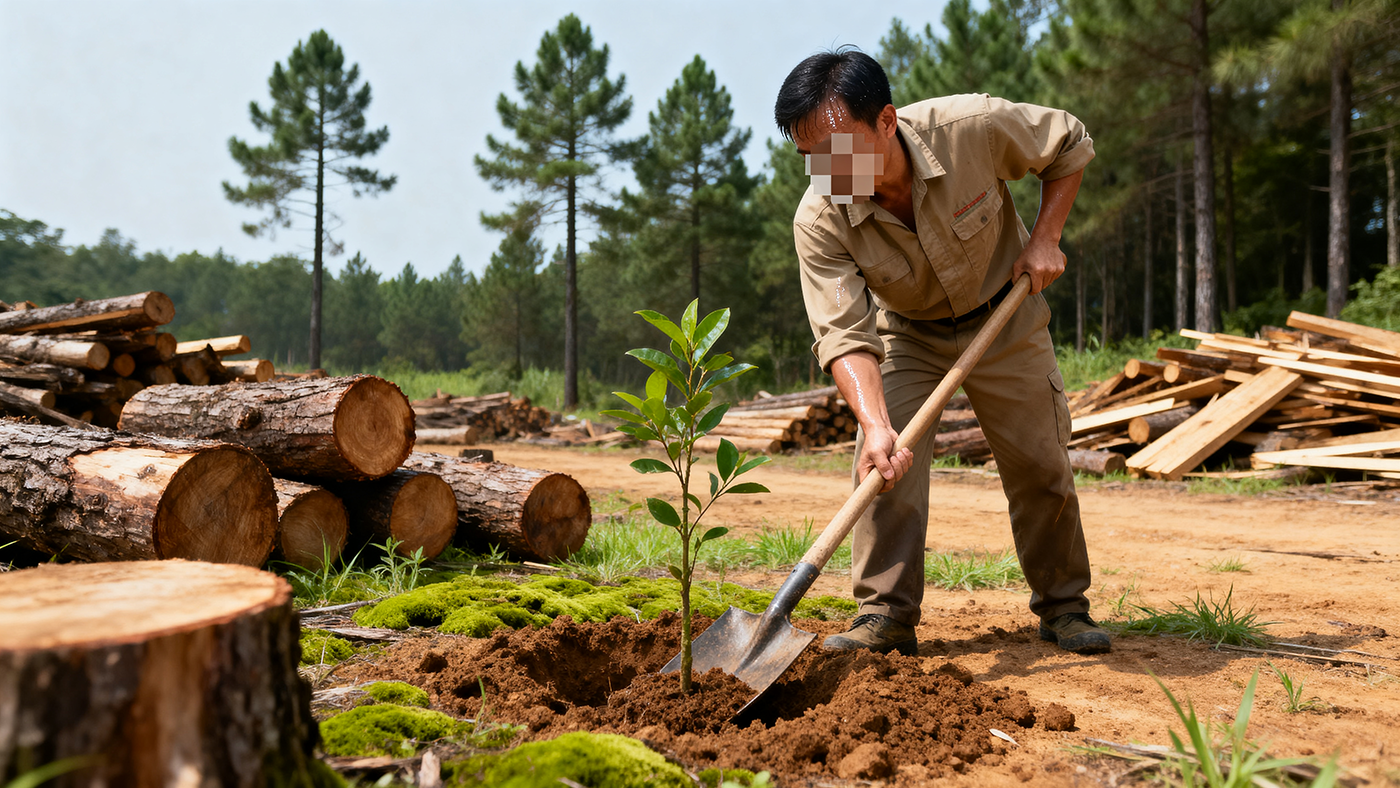 西宁盗伐林木罪（为建房盗伐国家保护林木50立方米）主动补种三倍数量的树木并缴纳罚款，能否适用缓刑？