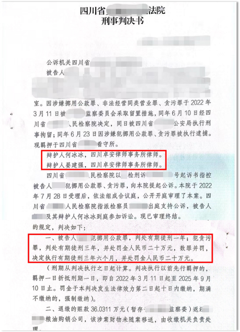 【卓安案例分享】从三罪指控到打掉一罪:W某涉嫌挪用公款、贪污、非法经营同类营业案复盘